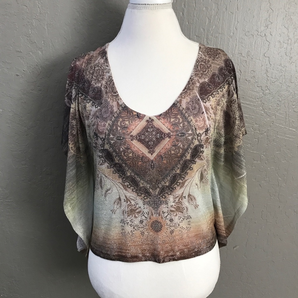 Dolman Sleeve Top w/ Metallic Design